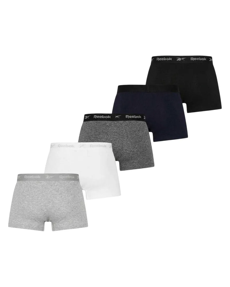Reebok Retropants für Herren, Jersey (5er-Pack) (Schwarz/Weiß/Grau Schwarz