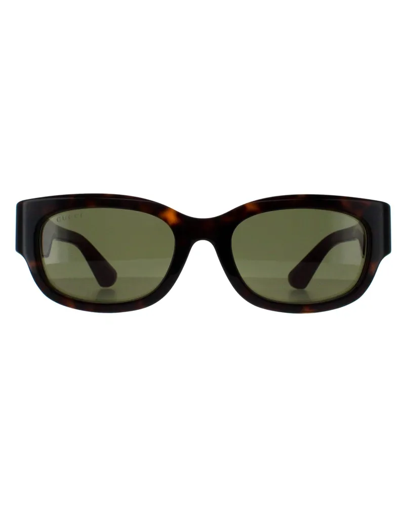Gucci Square Womens Havanna mit Grün und Rot Grün GG1667SK Braun