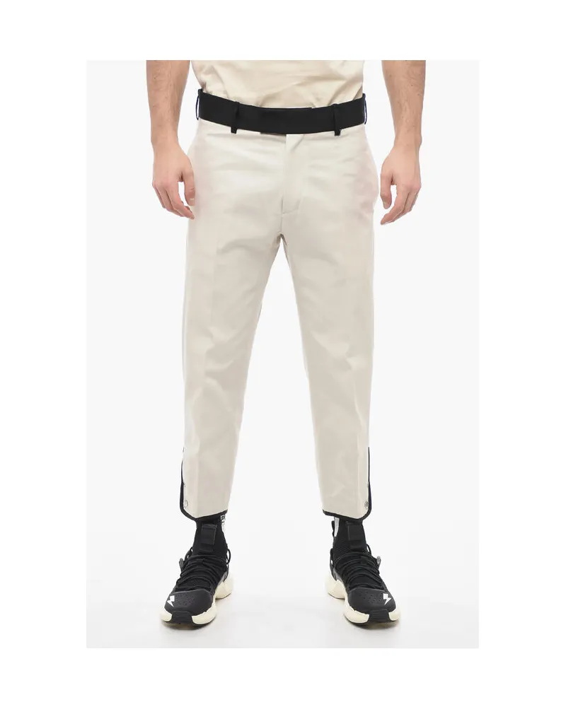 Neil Barrett Slim Fit-Hose TOM aus Baumwolltwill mit kontrastierendem Bund in Weiß Weiß