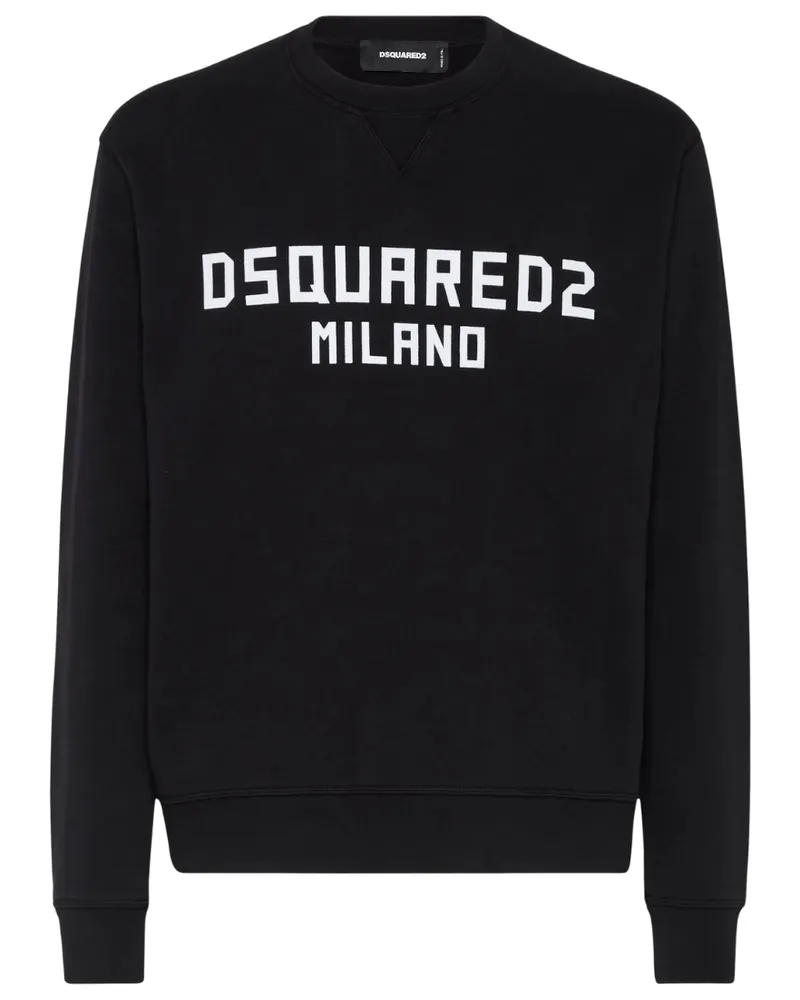 Dsquared2 Cool Fit Milano Crew Neck Schwarzes Sweatshirt Schwarz