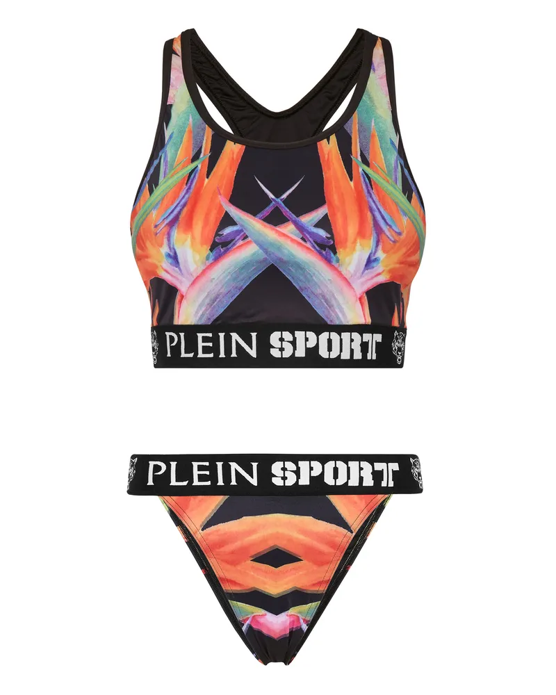 Philipp Plein Bikini Flowers Schwarz