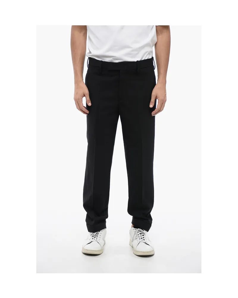 Neil Barrett Regular Rise METAL HEM Wollmischungshose in Schwarz Schwarz