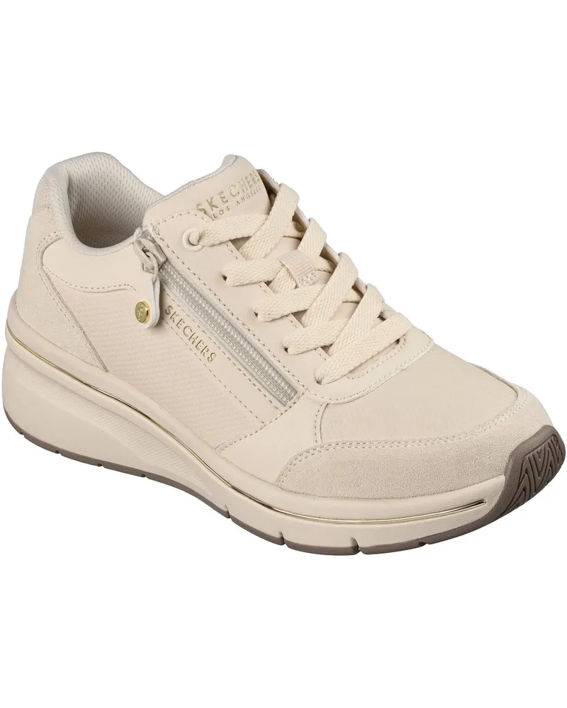Skechers Billion Flex Luxe Up Leder Damen Sneaker Natur