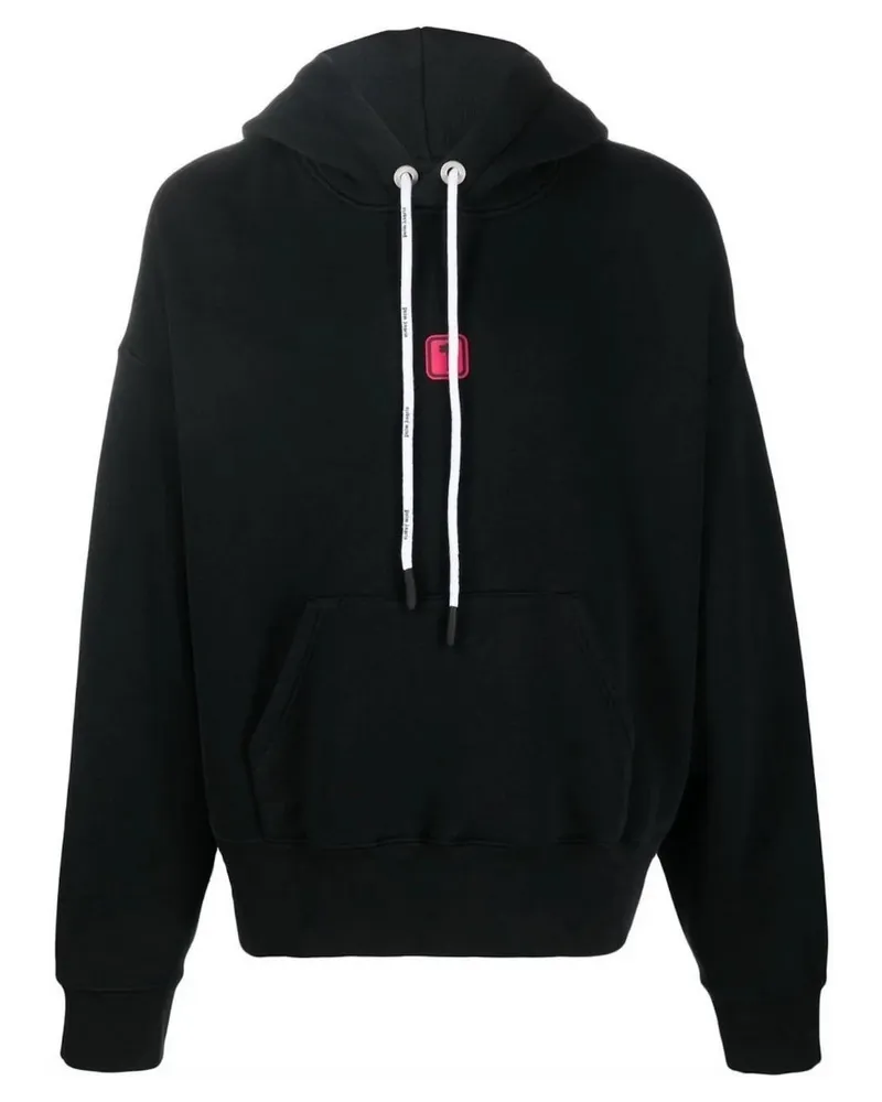 Palm Angels Bold Angels PXP Logo Schwarzer Kapuzenpullover Schwarz