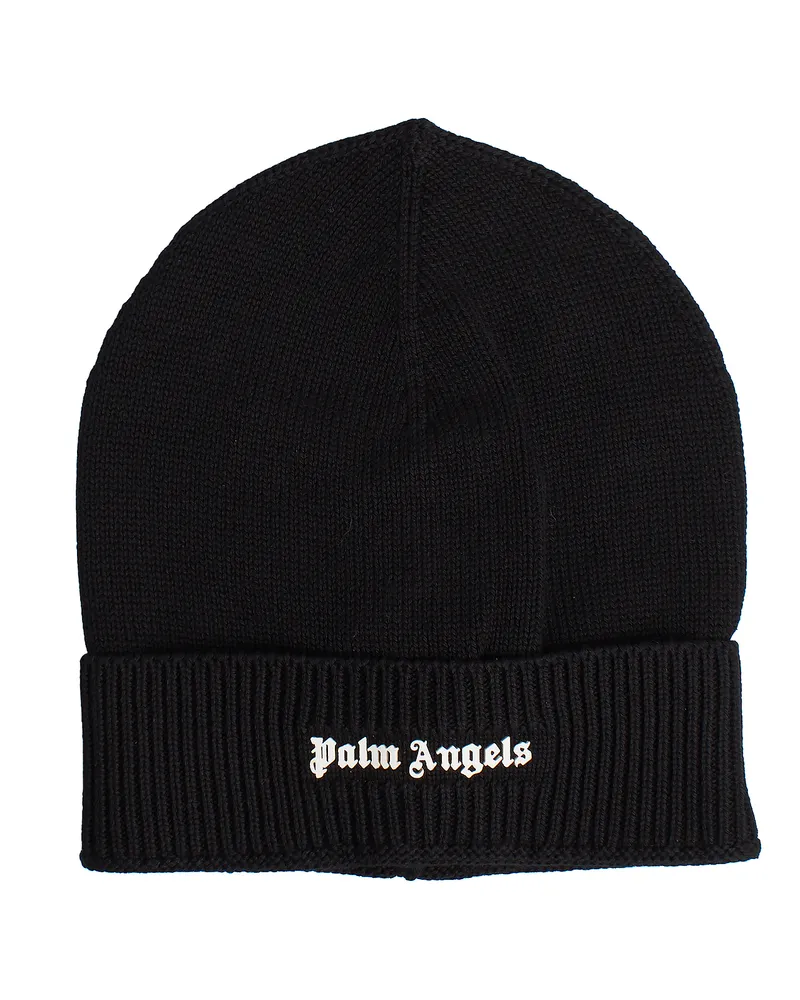 Palm Angels Strickmütze unisex mit Logo, Modell PMLC022S22KNI0011001 - Schwarz Schwarz