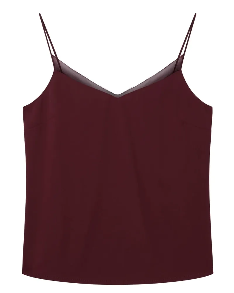 Ted Baker Lulea Chiffon-top Mit Oxbloodfarbenem Einsatz Weinrot
