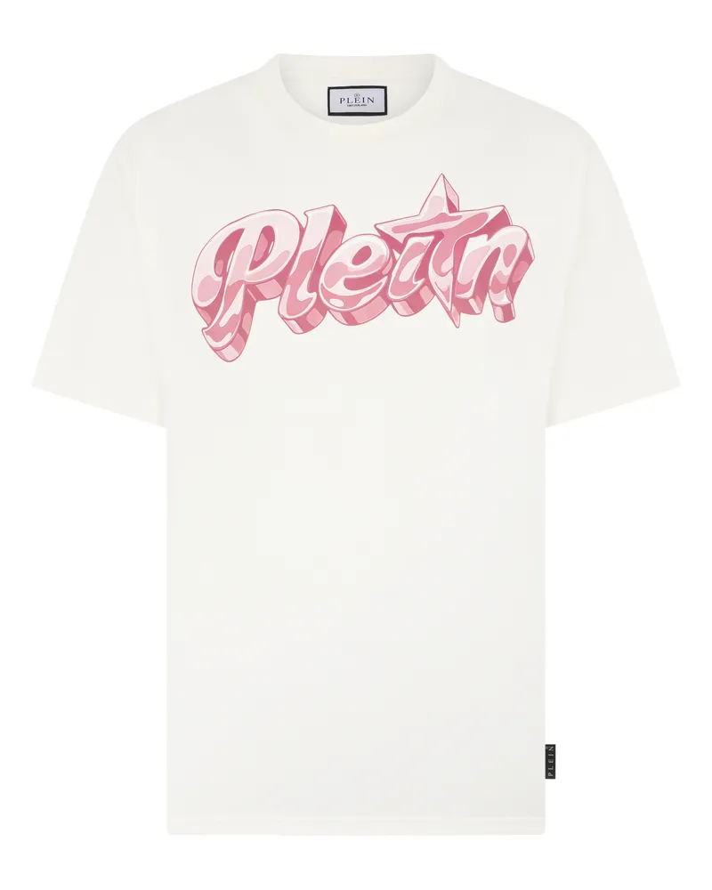 Philipp Plein Round Neck T-Shirt Puffy Gummy Plein Creme