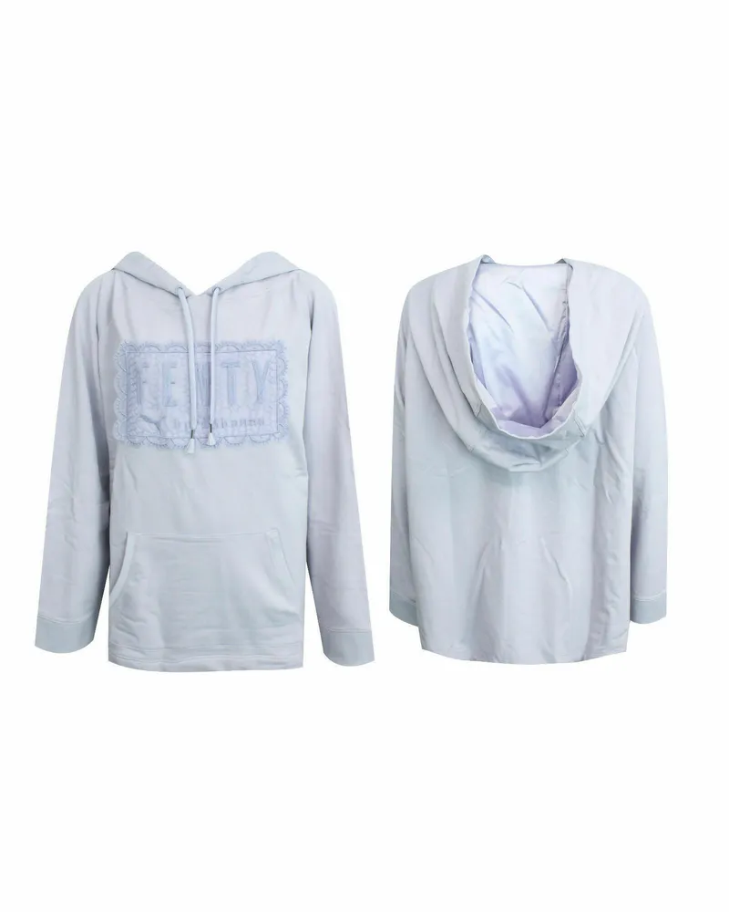 Puma Rihanna Fenty Fleece Off Shoulder Damen Kapuzenpullover Blau