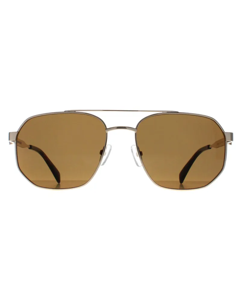 Alexander McQueen Pilotenbrille Unisex Gold Braun AM0458S Gold