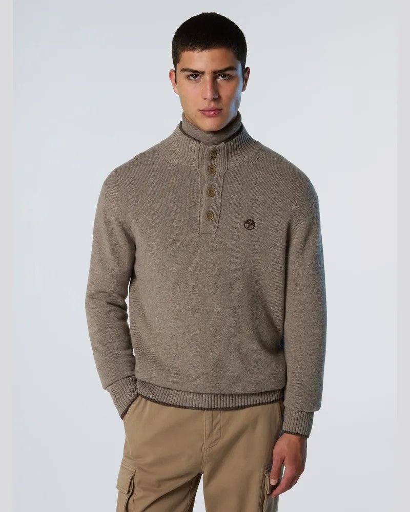 North Sails Pullover Knopfleiste aus Kaschmirmischung Taupe
