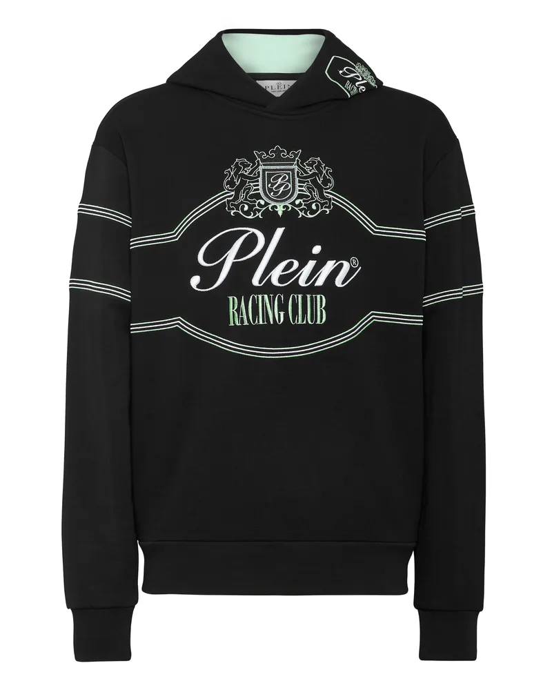 Philipp Plein Hoodie Sweatshirt Ls Racing Club Schwarz