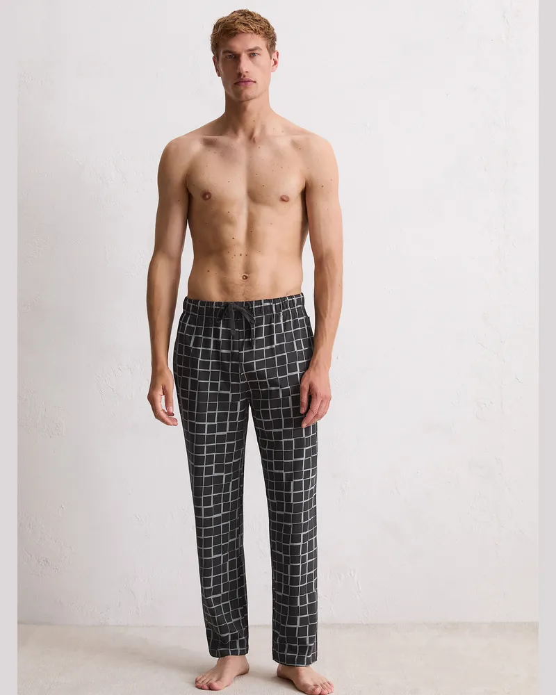 Marc O'Polo Pyjamahose Mix n Match Cotton - Schwarz Schwarz