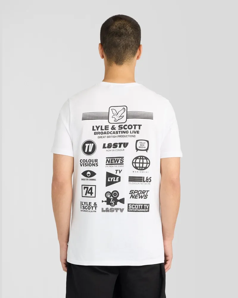 Lyle & Scott Broadcaster Graphic T-Shirt Weiß