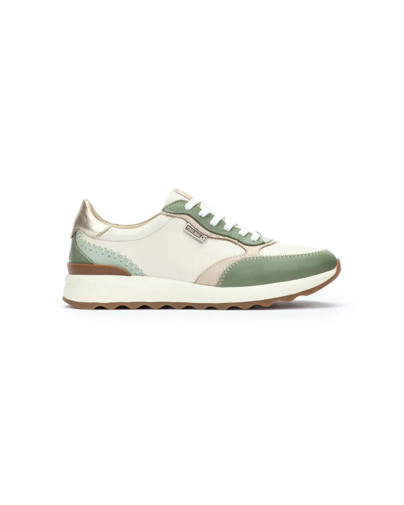 Pikolinos Damen-Sneaker aus grünem Leder mit Schnürung - Arrecife Grün