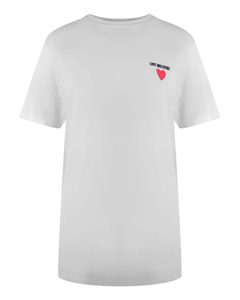 Moschino T-shirt Mit Kleinem Herz-logo, Weiß Weiß