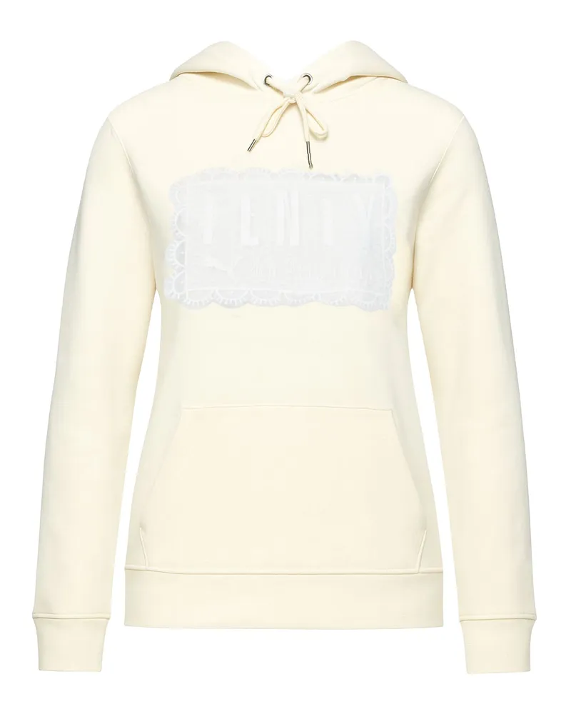 Puma x Rihanna Fenty Fleece vor Schulter Frauen Kapuze -Sweatshirt 574692 01 A50E Beige