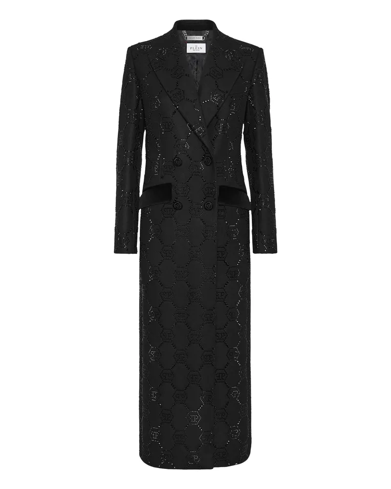 Philipp Plein Mantel Monogram Schwarz
