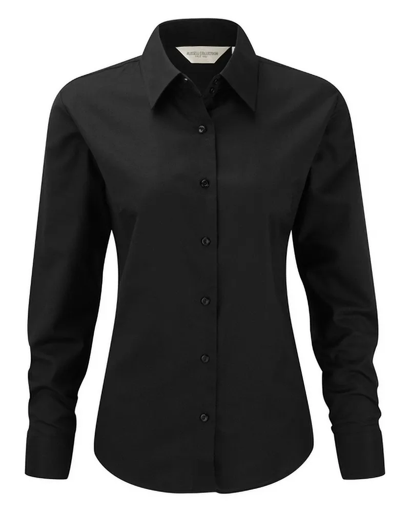 Russell Athletic Russell Collection Damen/Damen Langarm Oxford Hemd (Schwarz Schwarz