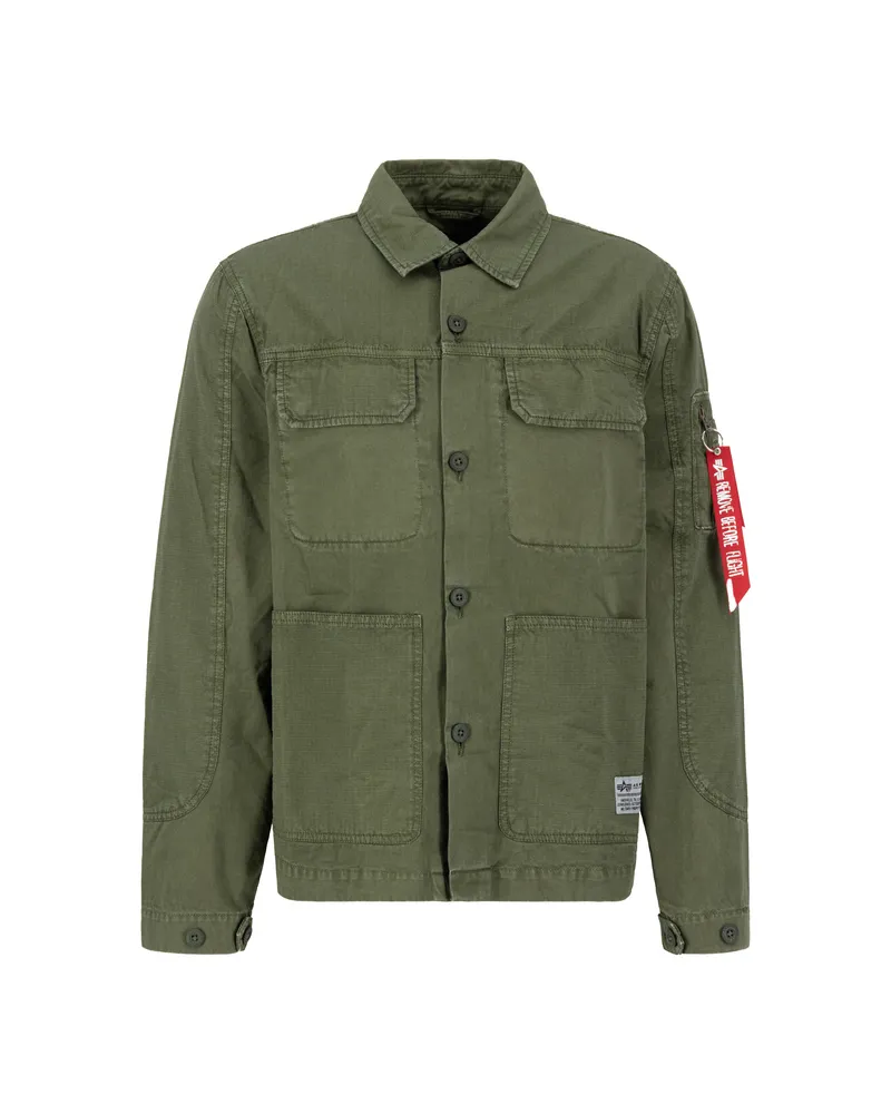 Alpha Industries Farbblock Overshirt Oliv