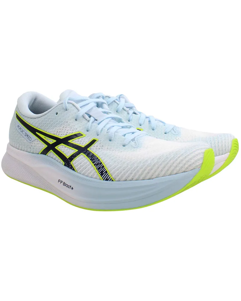 Asics Magic Speed ​​2 Damen Weiß/Blau Laufschuhe Weiß