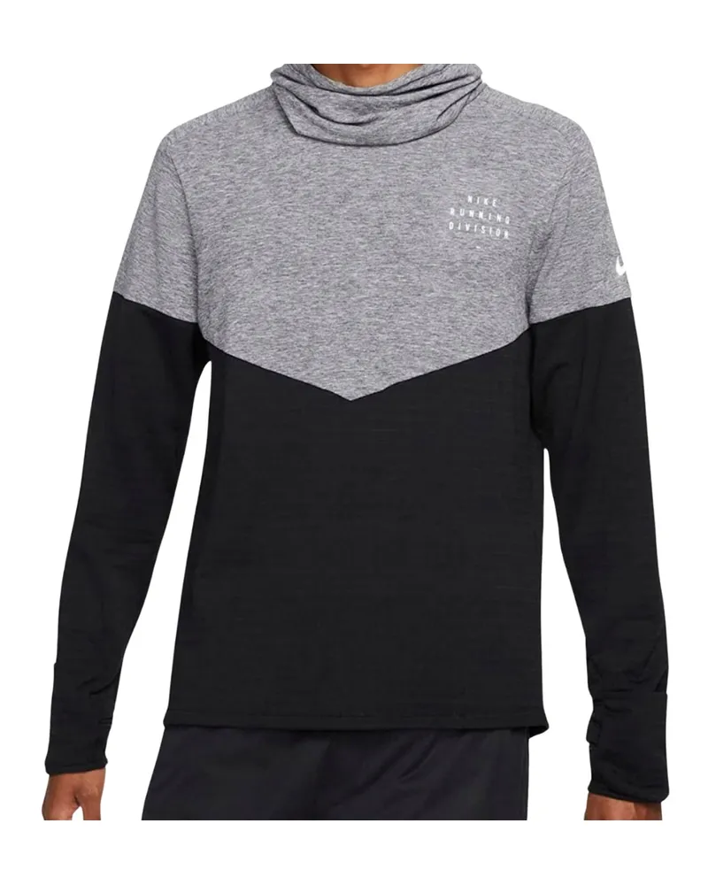 Nike Marineblaues Langarmhemd mit Aquascutum-Markenlogo Grau