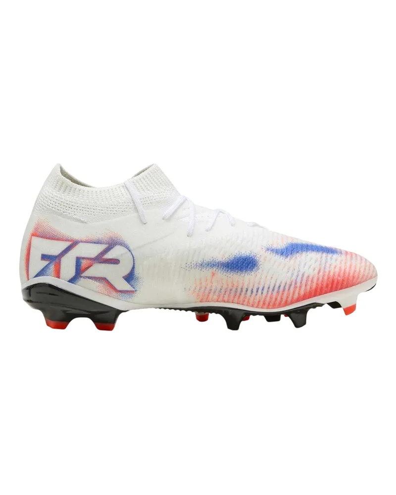Puma Damen Future 8 Match Snug Fit Kunstrasen-Fußballschuhe (Weiß/Schwarz/Rot Weiß