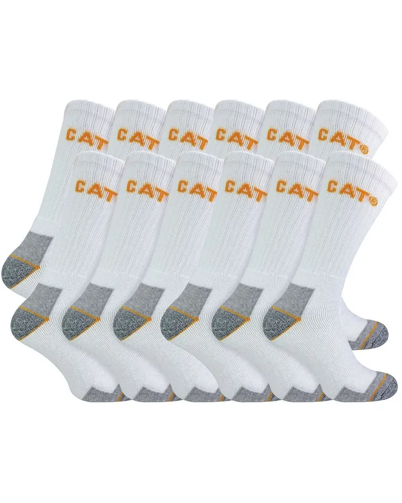 Caterpillar Footwear 12er-Pack Unisex Arbeitssocken für Stahlkappenstiefel, schwere Ausführung - Weiß Weiß