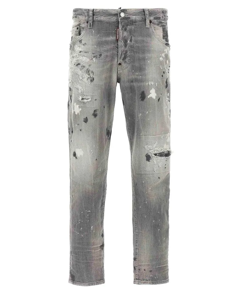 Dsquared2 Graue Skater-jeans Lackdesign Grau