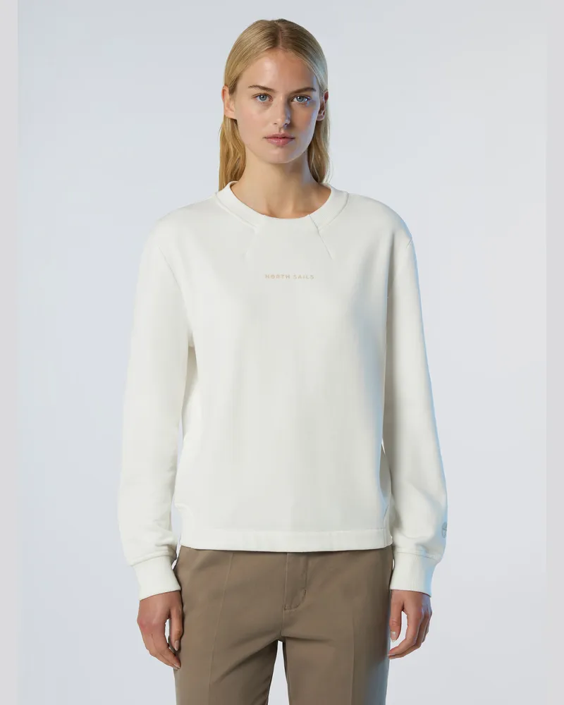 North Sails Sweatshirt Mit tonalem Logo Elfenbein