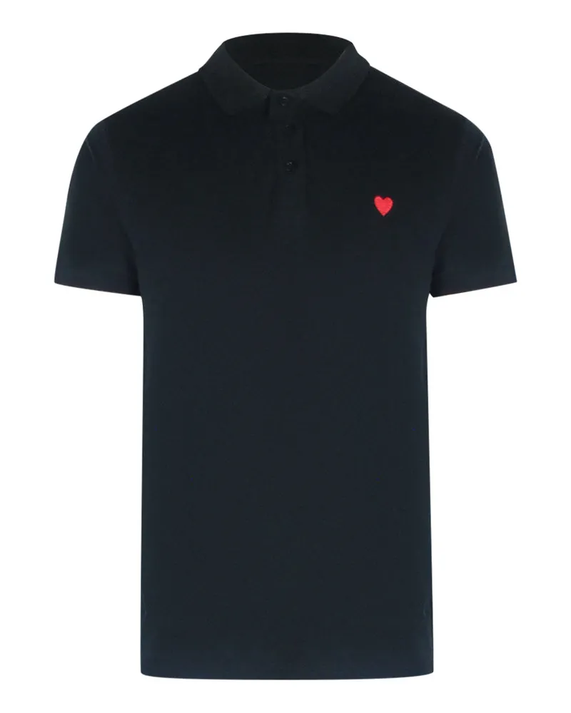 Moschino Polohemd mit kleinem Herz - Schwarz Schwarz