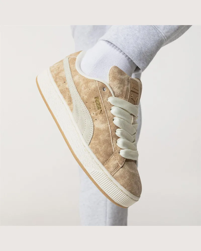 Puma XL Leo" Leo-Muster Sneaker für Damen, Wildleder (Naturweiß Wollweiß