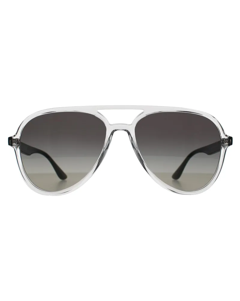 Ray Ban RB4376 647711 polierte transparente graue Sonnenbrille mit Farbverlauf Weiß