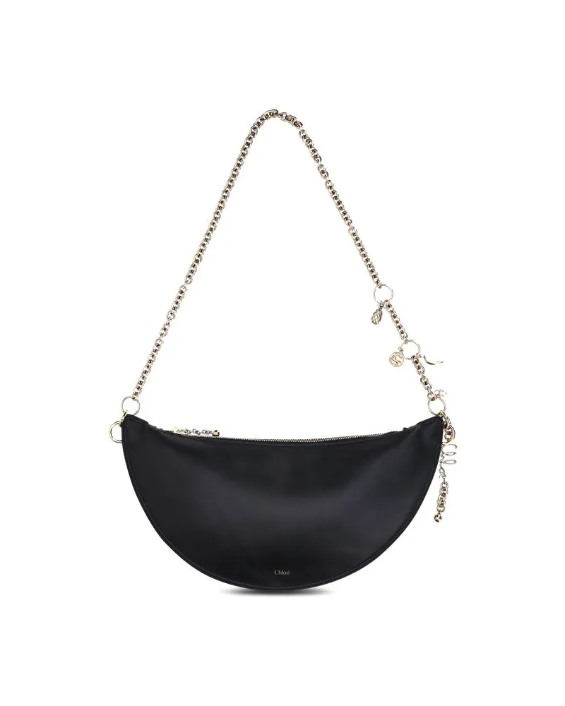 Chloé Schwarze Kalbsleder Bos Taurus Schultertasche Schwarz
