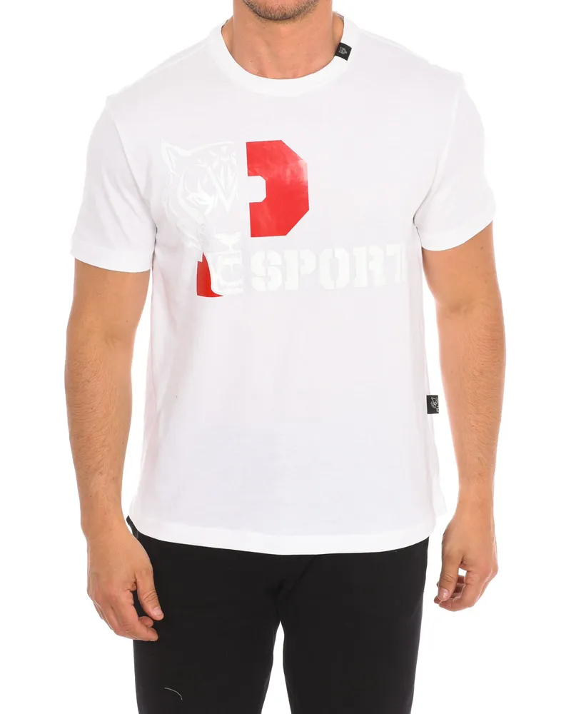 Philipp Plein TIPS410 Herren Kurzarm-T-Shirt Weiß