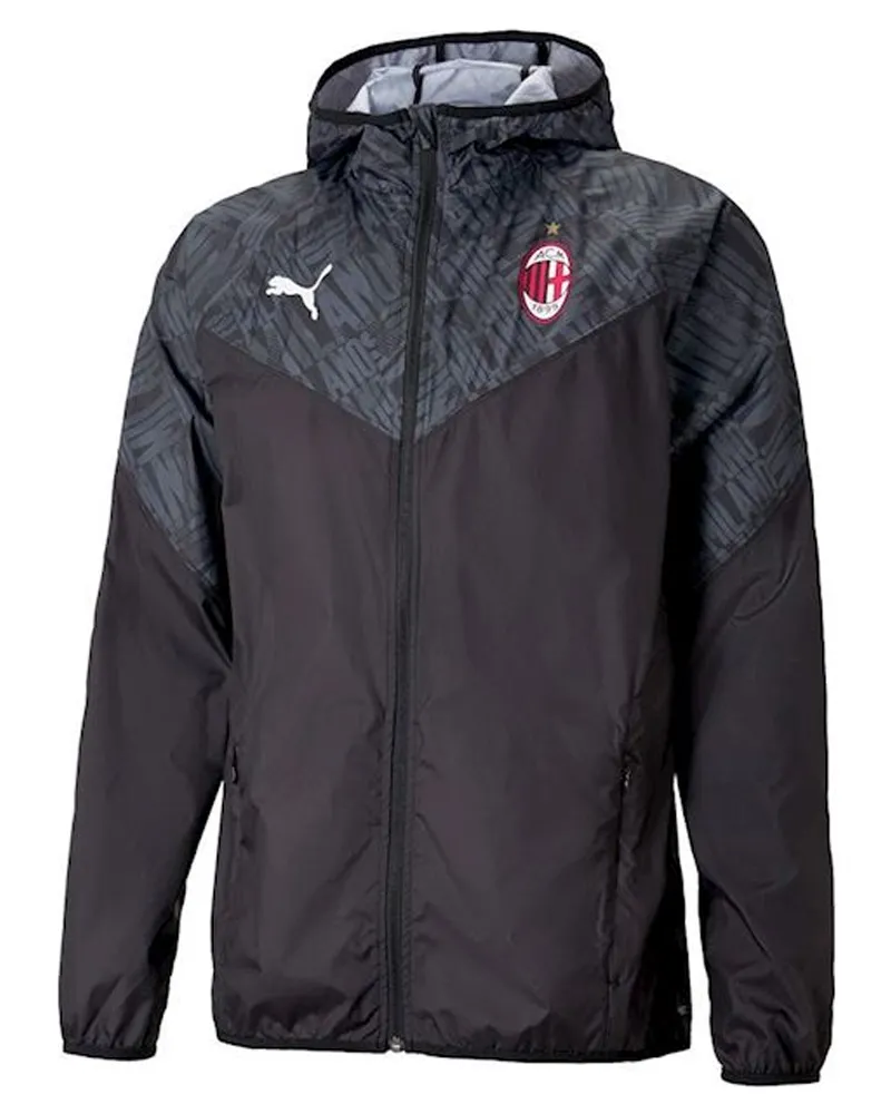 Puma AC Milan 2020-21 Herrenschwarzwärmjacke Schwarz