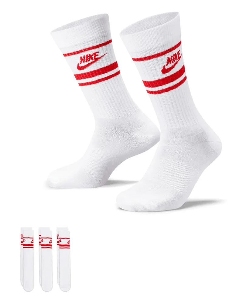 Nike Sportswear Essential" Socken für Herren/Damen Unisex, Alltag (3er-Pack) (Weiß/Königsblau Weiß