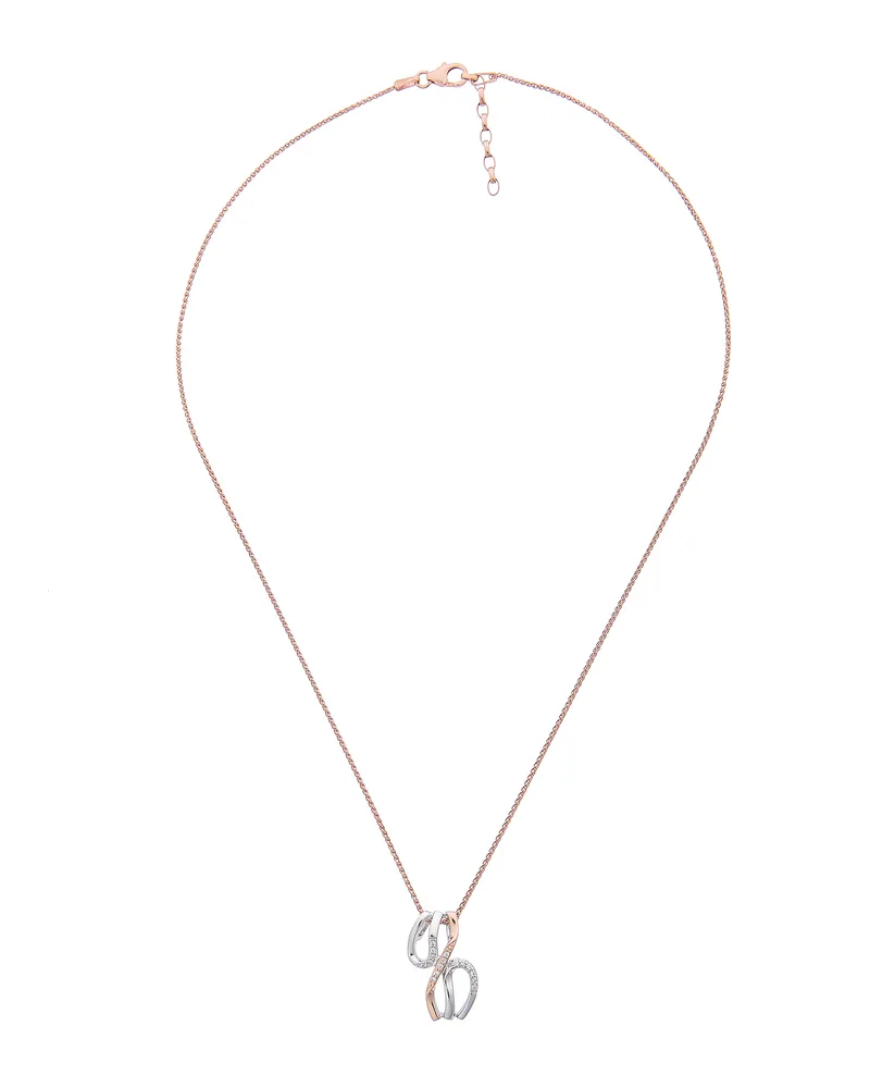 Orphelia Sally' Damen-Kette mit Anhänger aus 925er Sterlingsilber, Silber/Rosé, ZH-7230 Silber