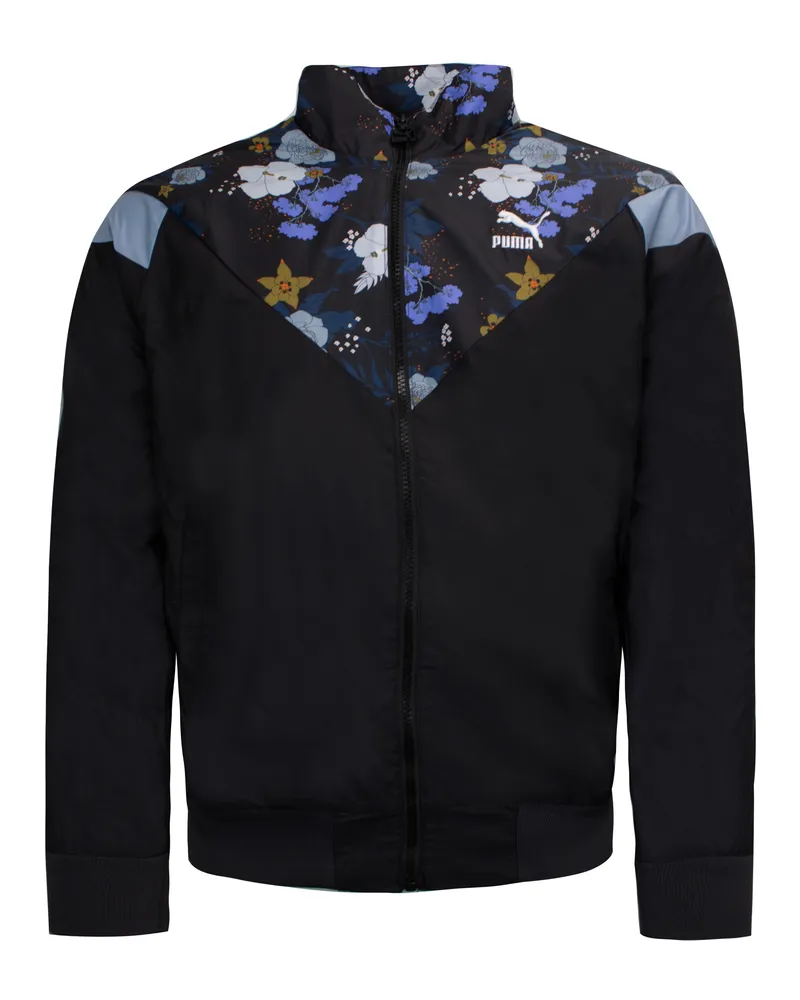 Puma Herren Trend AOP gewebte Jacke Reißverschluss Windbreaker 596727 51 Schwarz