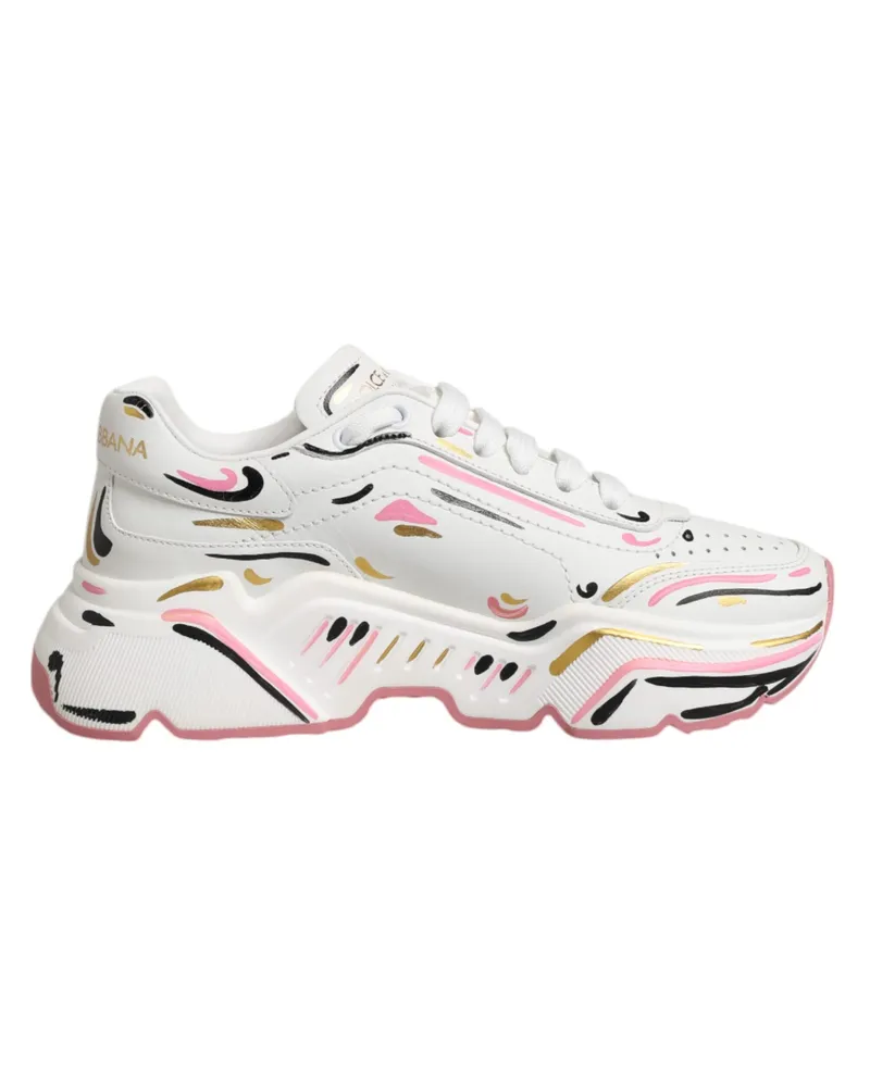 Dolce & Gabbana Mehrfarbige Handgemalte DAYMASTER Sneaker Schuhe Mehrfarbig