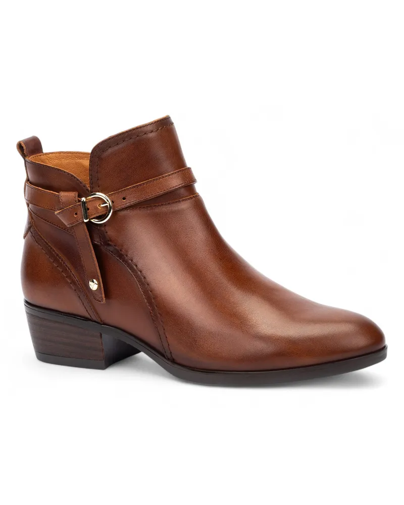 Pikolinos Damen-Stiefel Cuero aus braunem Leder mit Reißverschluss und Stiefeletten – Daroca Braun