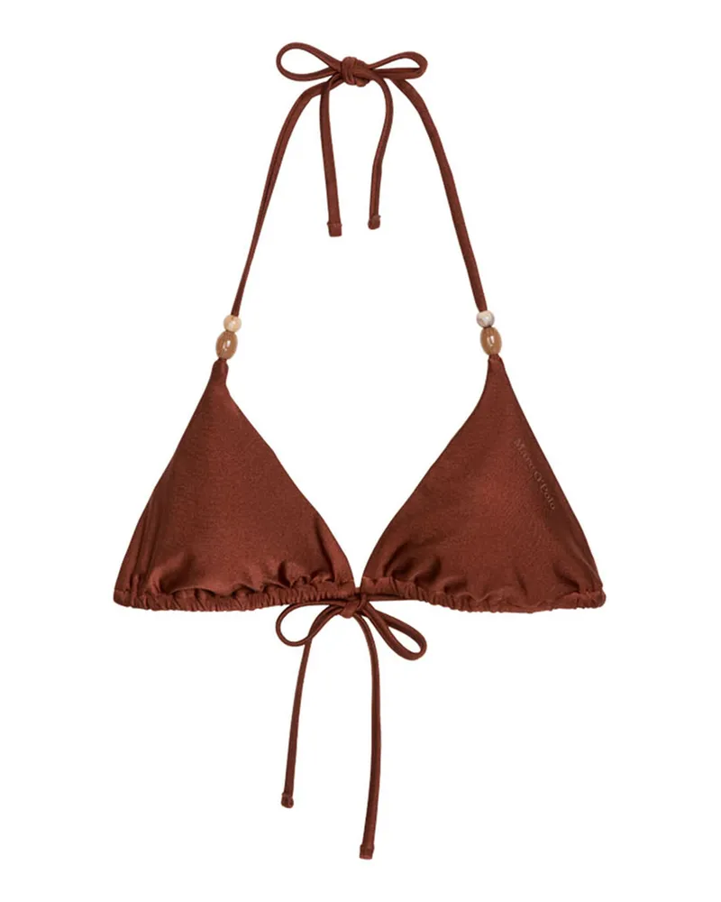 Marc O'Polo Marc O'Polo Damen Triangel-Bikini-Top Breezy LeafTriangle Top, Dreiecks‑Bikini‑Top, Triangel Bikini Dunkelbraun