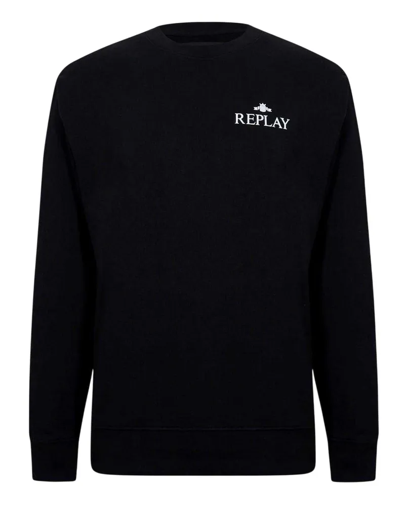 Replay Sweatshirt für Herren, Rundhalsausschnitt (Schwarz Schwarz