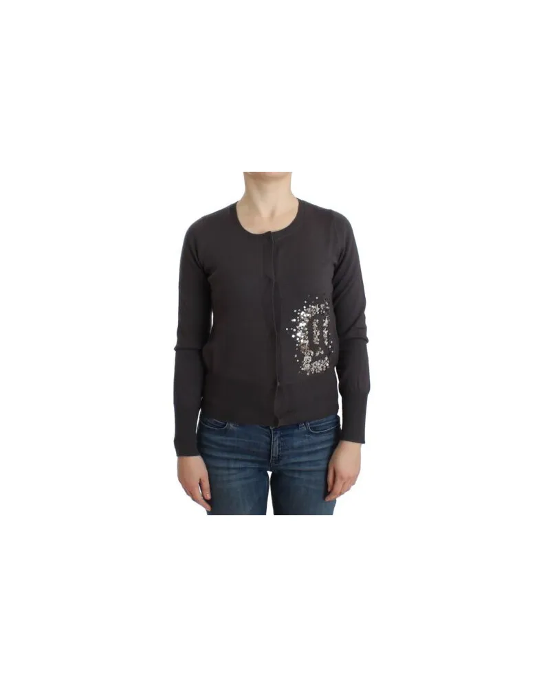 John Galliano Lila Wolle Pailletten Cardigan Strickpullover Lila