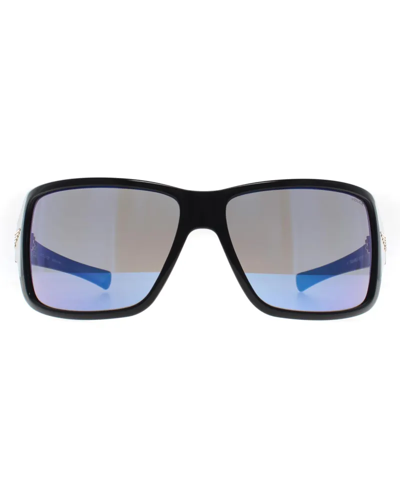 Police Square Herrensonnenbrille Model SPLN37M Tailwind 5 mit Smoke-Mirror-Glas - Schwarz Schwarz