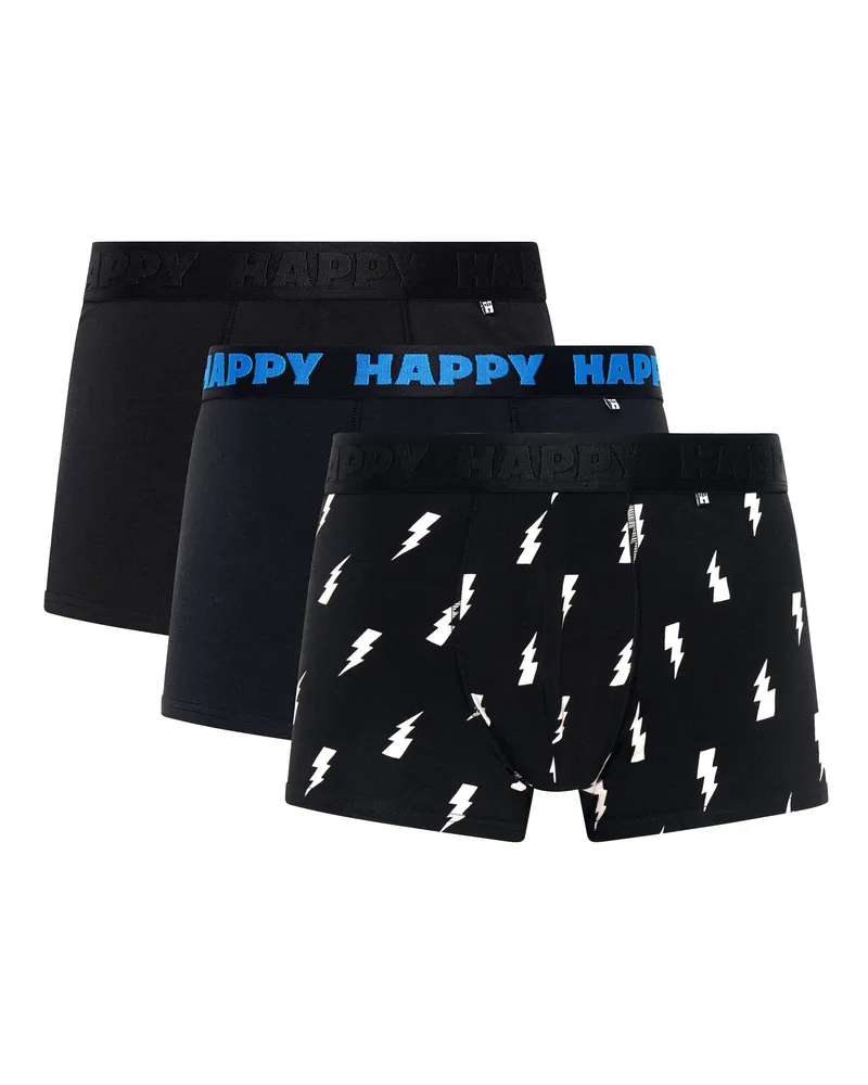 Happy Socks Boxershorts, 3er-Pack Schwarz