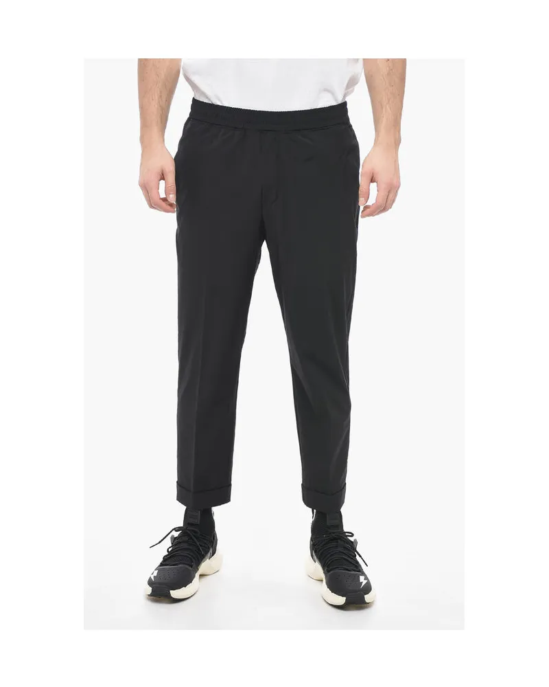 Neil Barrett Nylon REM Hose mit elastischem Bund in Schwarz Schwarz
