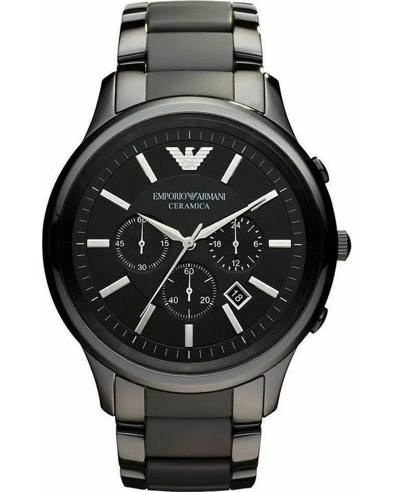 Emporio Armani AR1451 Renato Ceramica Herrenuhr Schwarz