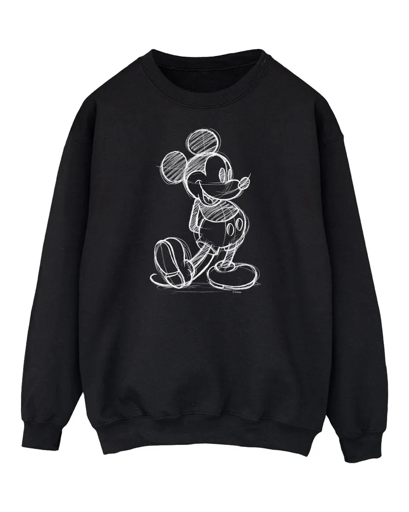 Disney Mickey Mouse Sketch Kick" Sweatshirt für Herren (Schwarz Schwarz
