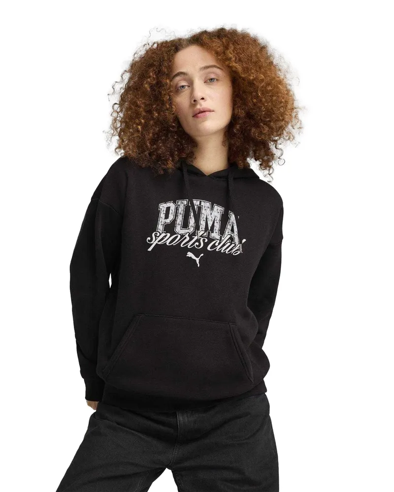 Puma Kapuzenpullover für Damen, Über den Kopf (Schwarz Schwarz