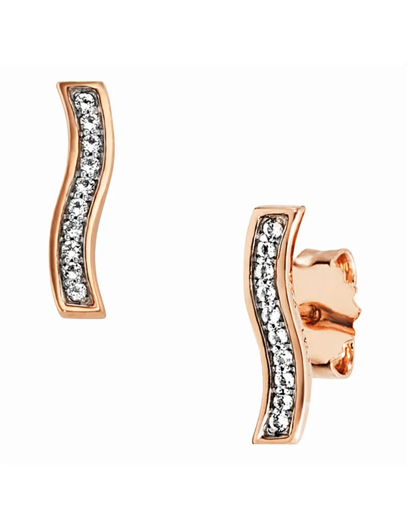 cai Ohrringe 925 Sterling Silber rotvergoldet Topas weiß Roségold